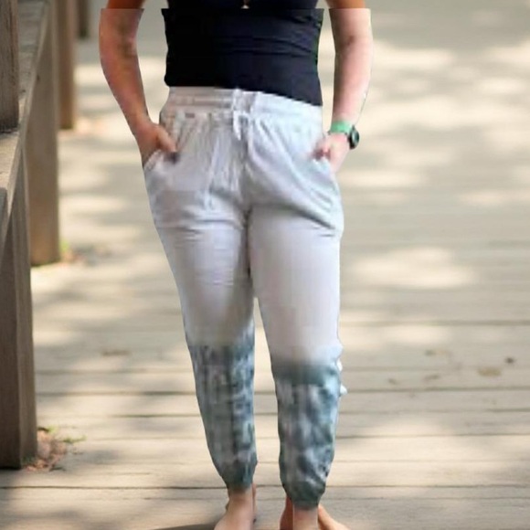 Sweatpants  / Tye-dye sweatpants / joggers Hem & Thread French Terry NWT - Picture 4 of 12